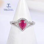 Load image into Gallery viewer, Silver ruby women ring Simple classic design 925 sterling silver treated gemstones fine jewelry for women daily wear
