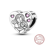 Load image into Gallery viewer, Original 925 Sterling Silver Charms Heart Bead Love Mom Pendant Fit Original Bracelet For Women DIY Jewelry Mother's Day Gift
