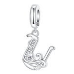Load image into Gallery viewer, 925 Sterling Silver  A-Z 26 English Letters Retro Fashion Pendant Fit Original Bracelet Charm Beads Necklace Diy Female Jewelry
