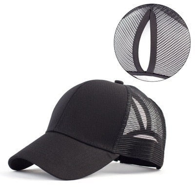 Glitter Ponytail Snapback Hat