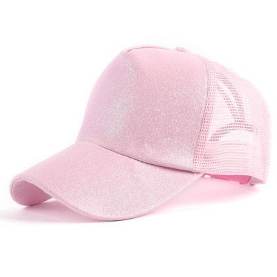 Glitter Ponytail Snapback Hat