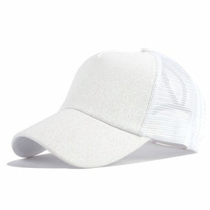 Glitter Ponytail Snapback Hat