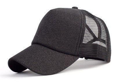 Glitter Ponytail Snapback Hat