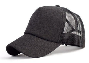 Glitter Ponytail Snapback Hat