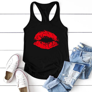 Red Sexy Lips Tank Top