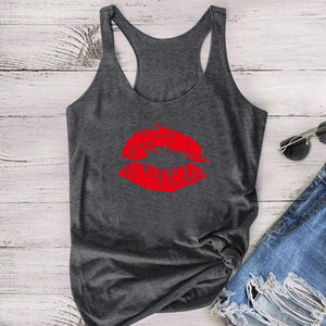 Red Sexy Lips Tank Top